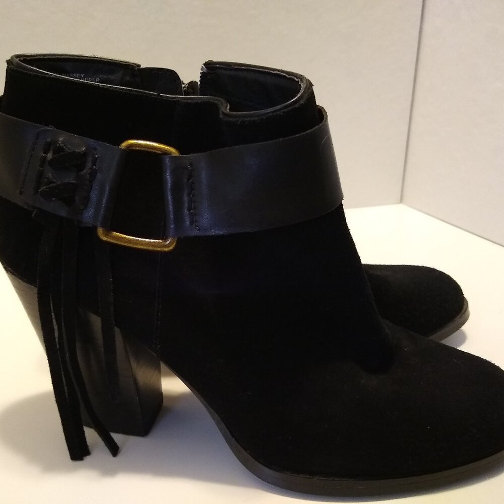 KENSIE Women's Massey Suede Canvas Ankle Boots